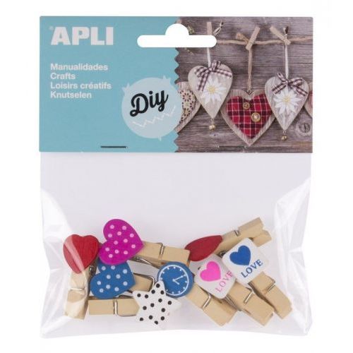 Apli Crea Mini Wasknijpers 8 stuks met versiering