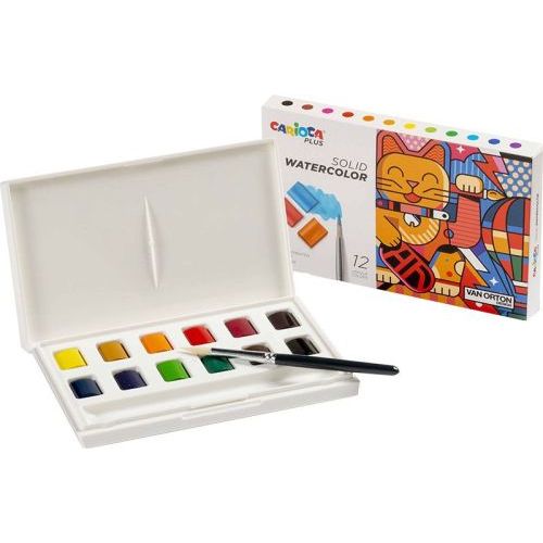 Carioca Carioca Plus Solid Watercolor 12st + Pen (52045210) - B-Toys Keerbergen