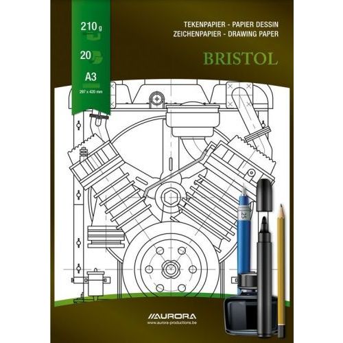 Aurora Tekenblok Bristol 297x420mm 210gr
