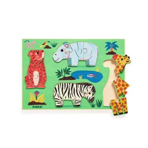 Djeco Houten Inlegpuzzel Coucou-Tijger