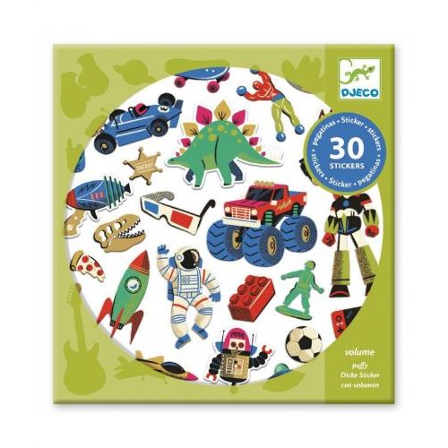 Djeco Puffy stickers retro toys 30st