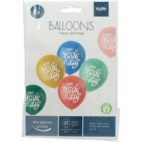 Folat Ballonnen Happy Birthday Retro 33cm 6st