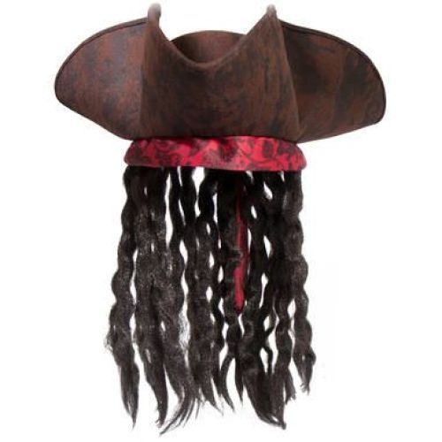 Folat Piratenhoed bruin met haar