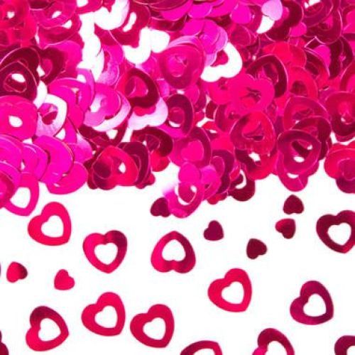 Folat Tafeldecoratie/ Sierconfetti Hart Roze