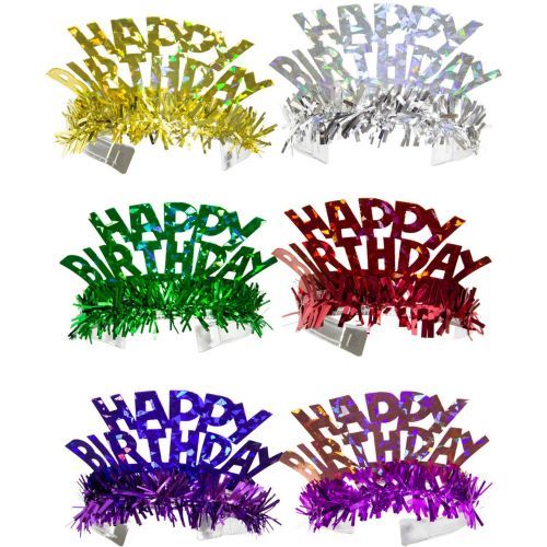 Folat Tiara Happy Birthday Holografisch 6 st.