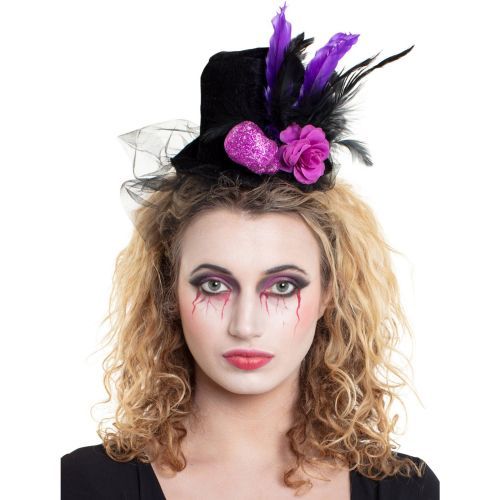 Folat Tiara Hoed Paars Met Schedel