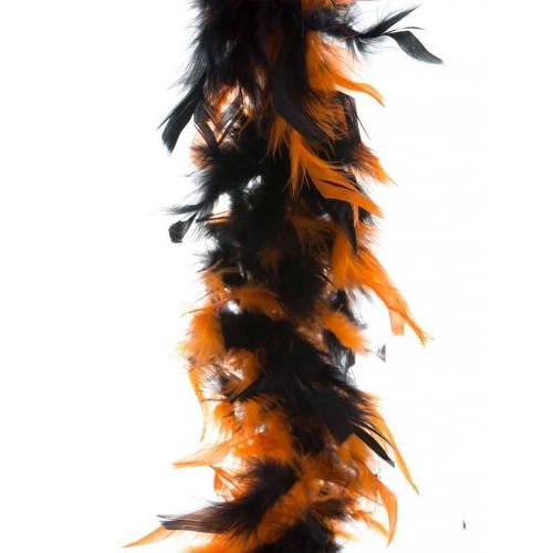 Funny Fashion Boa Mix Zwart/ Oranje 2m
