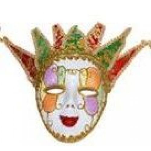 Funny Fashion Venitiaans Masker Rood/Groen
