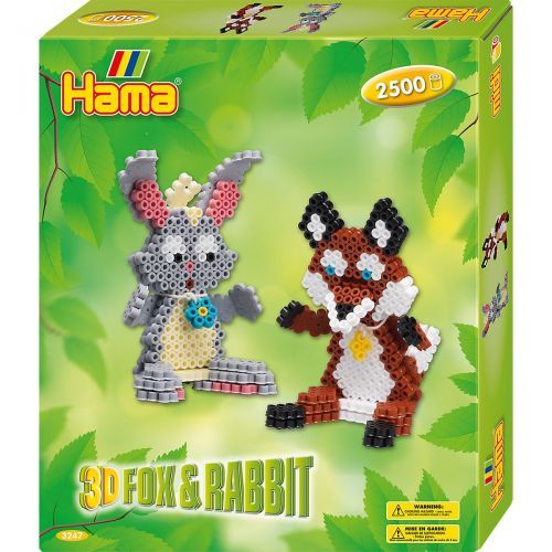 Hama Hama Geschenkdoos 3D Vos & Konijn 2500st