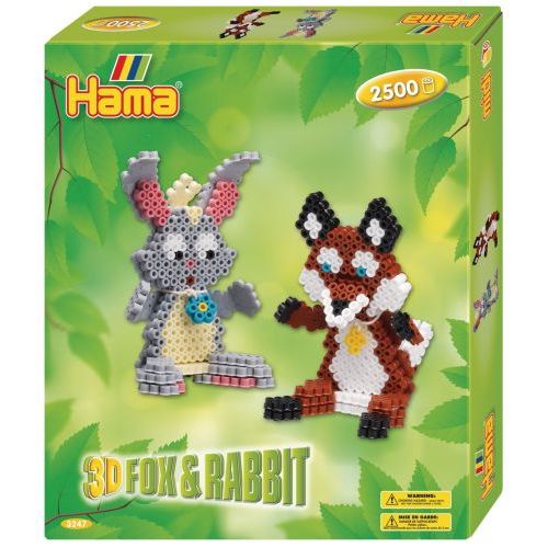 Hama Medium Gift Box 3D Konijn + Vos (2500pc)