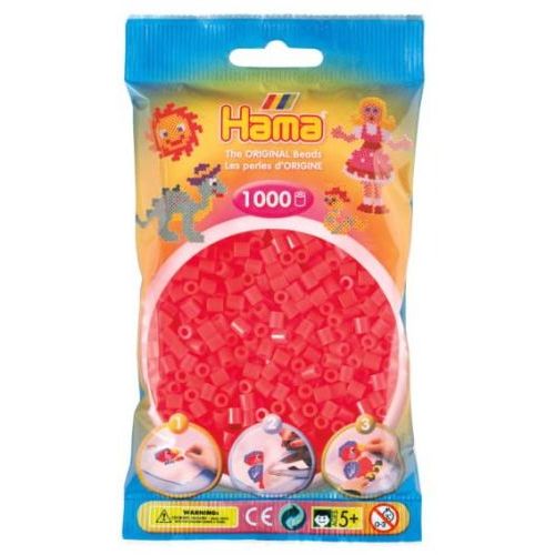 Hama Neon Rode Parels In Zakje 1000st