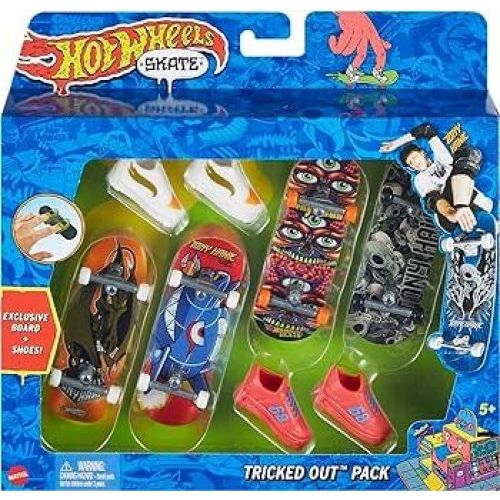 Hot Wheels Skate 2022 - Tricked Out 4 Pack - Exclusive Board and Shoes,  Multicolor