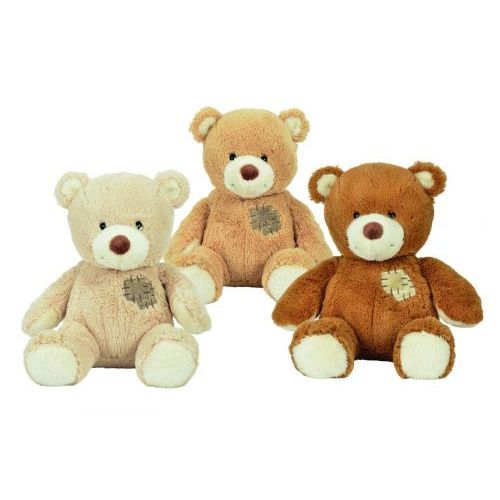 Nicotoy Beer Met Patch Licht Bruin 25cm