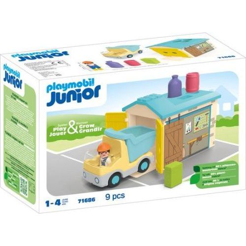 Playmobil Junior: Ladingswagen met Sorteergarage