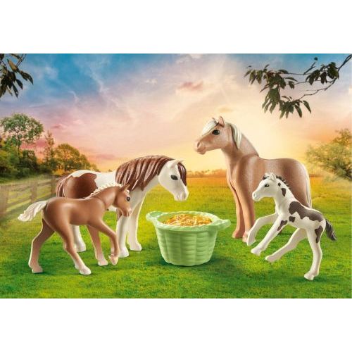 Playmobil Set van 2 Ijslandse Pony's met Veulens (71000) - B-Toys Keerbergen