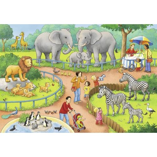 Ravensburger Een Dag in de Dierentuin 2x24 stukjes (078134) - B-Toys Keerbergen