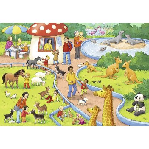 Ravensburger Een Dag in de Dierentuin 2x24 stukjes (078134) - B-Toys Keerbergen