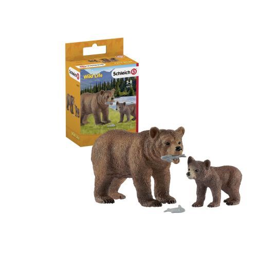 Schleich Vrouwelijke Grizzlybeer & Grizzlybeertje (42473) - B-Toys Keerbergen
