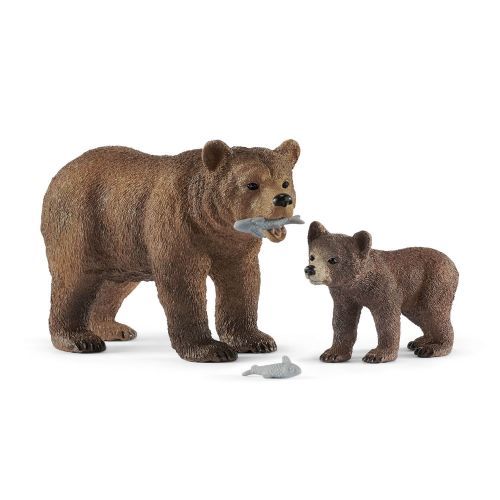 Schleich Vrouwelijke Grizzlybeer & Grizzlybeertje (42473) - B-Toys Keerbergen