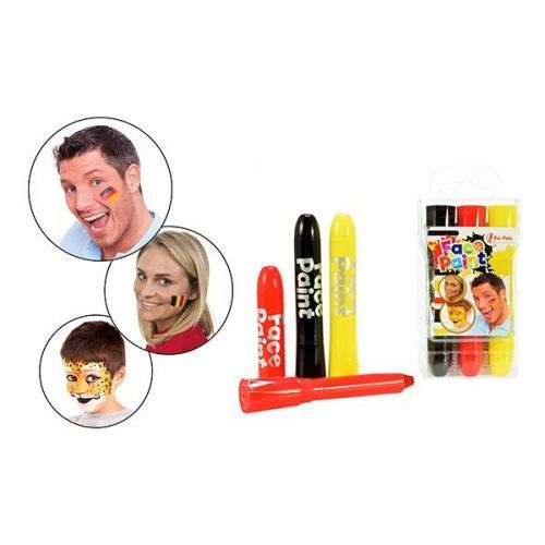 Toi-Toys Face Paint Sticks Zwart,Rood,Geel