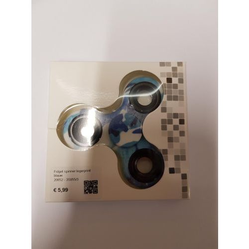 Toi-Toys Fidget spinner legerprint blauw