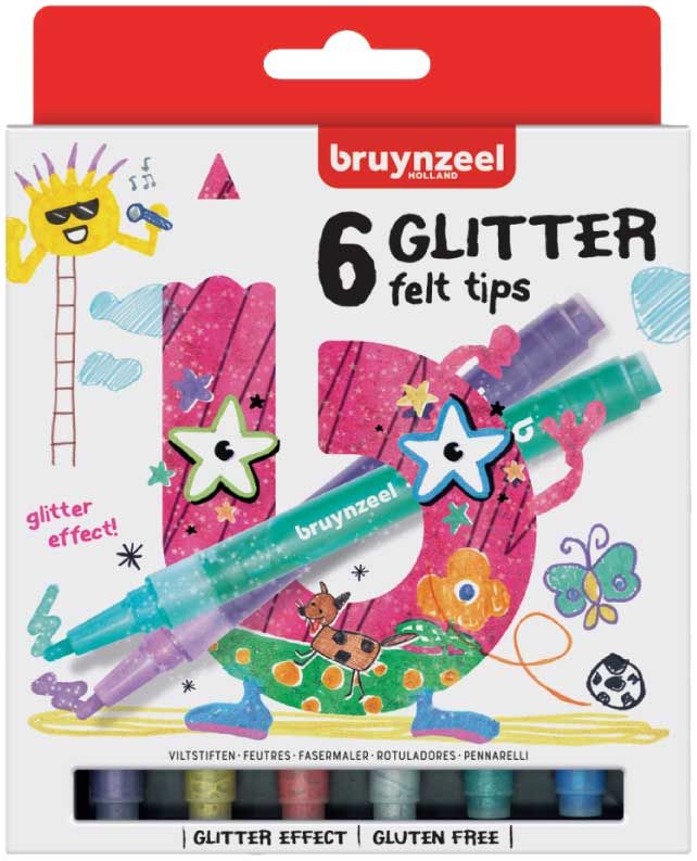 Bruynzeel Bruynzeel Kids Glitter Stiften 6 stuks (28421007) - B-Toys Keerbergen