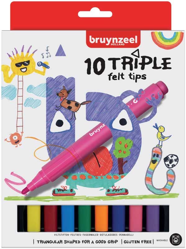 Bruynzeel Bruynzeel Kids Triple Viltstiften 10 st. (28421045) - B-Toys Keerbergen