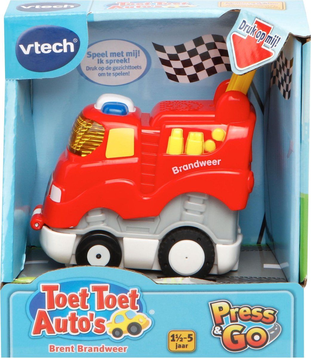 Vtech Toet Toet Auto Press & Go Brent Brandwee (80-500423-023) - B-Toys Keerbergen